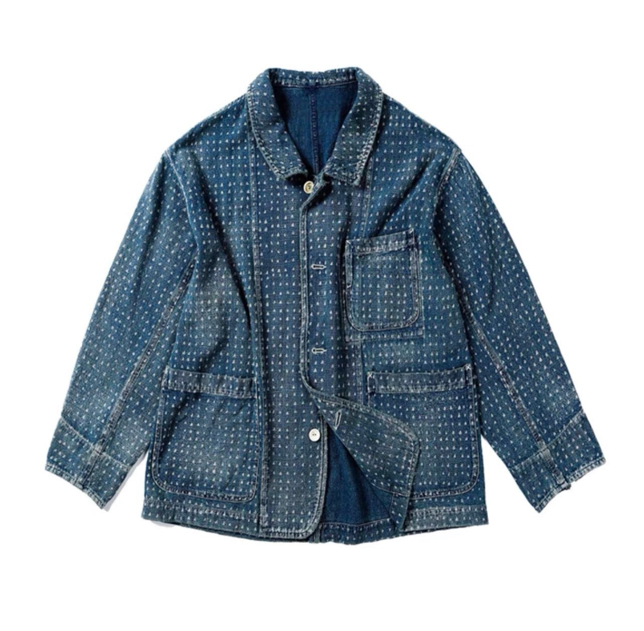 Japanese Organic Plant dyed Cotton Sashiko Worker Jacket   Etsy