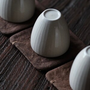 Japanese Handmade Persimmon Dye Minimal Coasters Retro Coffee Tea Set Gift 7x7cm image 4