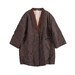 Indigo Union Japanese Handmade Brown Cotton Flax Women Traditional Haori Padded Kimono Noragi Jacket | One Size