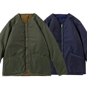 Indigo Union 3M Thinsulate Unisex Japanese Traditional Liner Jacket | 4 colors - Green, Blue, Grey, Black | Hand Stitching