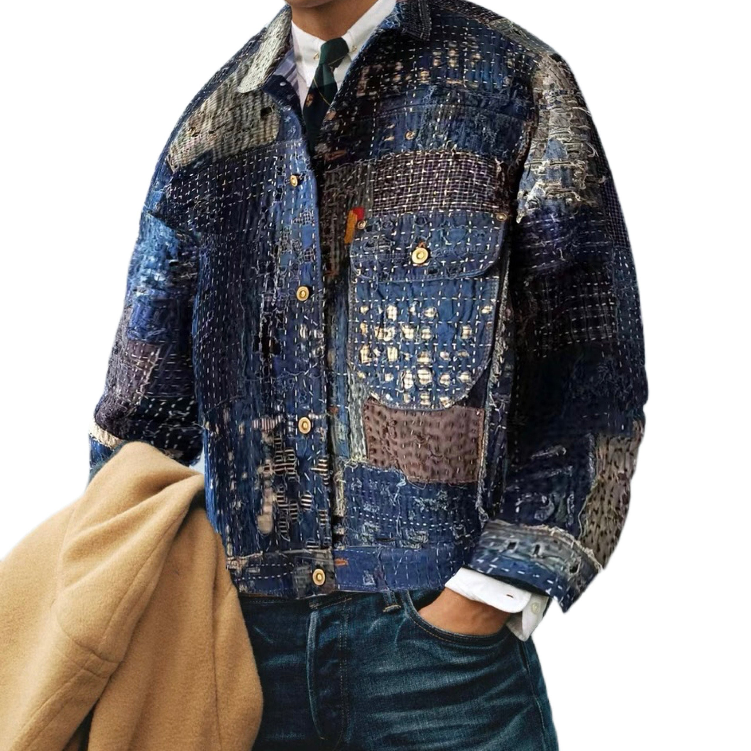 Kapital Boro Patchwork Jacket - Blue Outerwear, Clothing