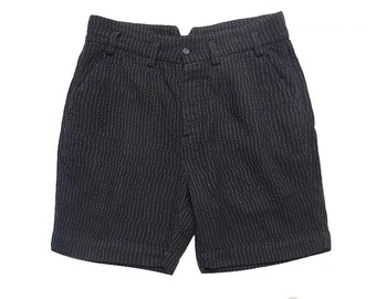 Japanese Black Sashiko Hand-Stitching Casual Shorts | Organic Cotton | Unisex