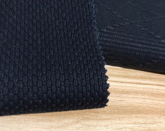 Japanese Black Cotton Kendo Fabric | Garment Creation Projects | Clothing DIY Crafts | 0.5 meters | Heavyweight | Corn & Diamond Pattern