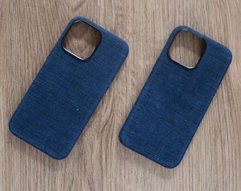 Japanese Indigo Dye Handmade iPhone Magsafe Cases | 12 13 14 15 | Pro | Pro Max | Plus | Hand-Stitched Fabric