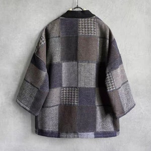 Japanese Handmade Coffee Brown Patchwork Cotton With Extra Warm Velvet ...