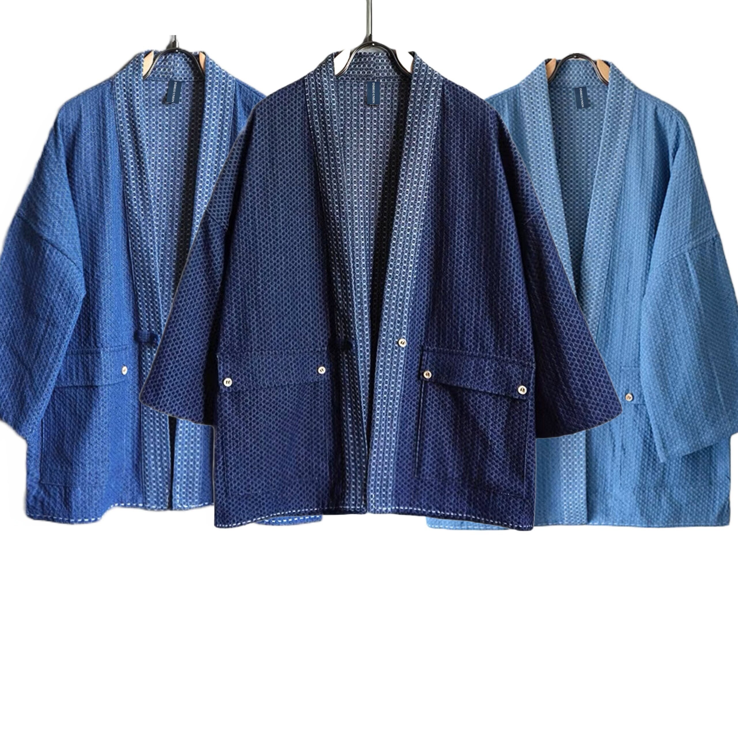 Japanese Kendo Fabric Kimono Noragi Haori Jacket Hanten 3/4 Sleeves Coat  Unisex 3 Colors, Dark Blue, Blue, Light Blue - Etsy