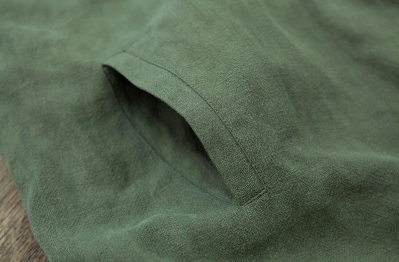 Japanese Military Green Cotton Flax Women Traditional Haori Long Oversized Padded Kimono Noragi Jacket Indigo Union Hand Stitching image 7