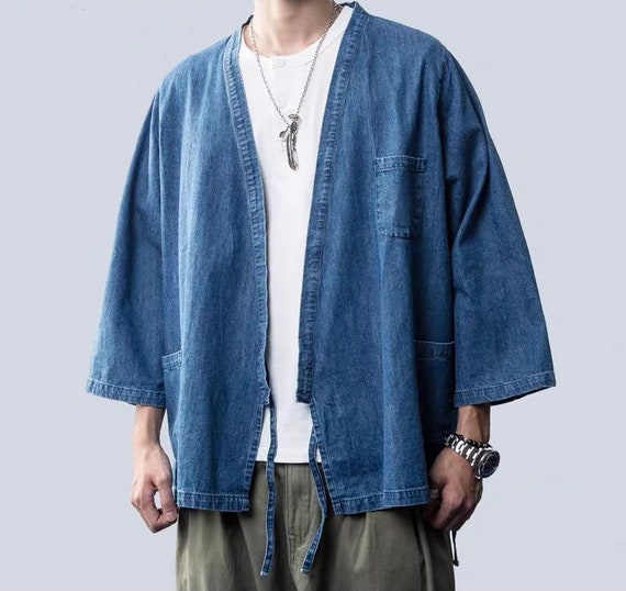 Japanese Blue Denim Washed Tie Front 