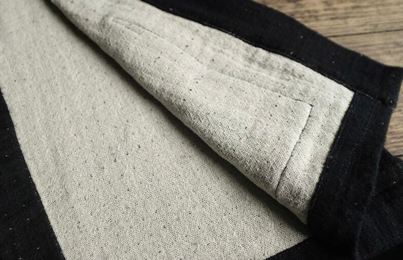 Indigo Union Handmade Black Cotton Linen Unisex Japanese Traditional Minimal Kimono Noragi Hanten Jacket