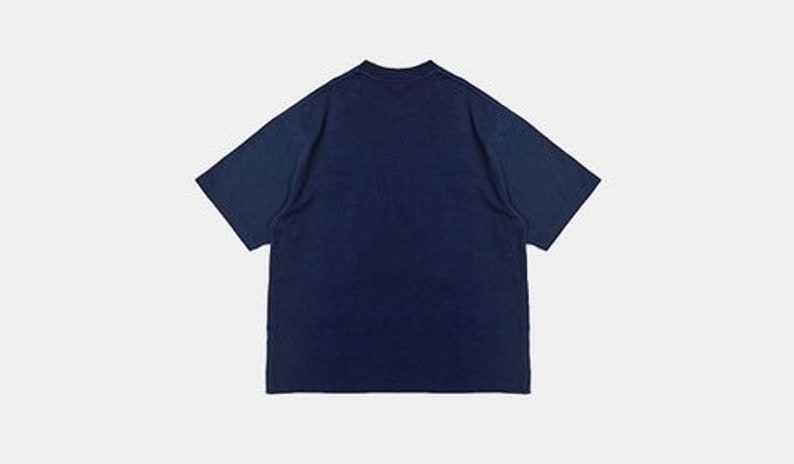 Japanese Indigo Dye Big Double Pockets T-Shirt Organic Plant Hand Dye in Cotton Mid Blue Spring & Summer Collection Gift Idea image 5