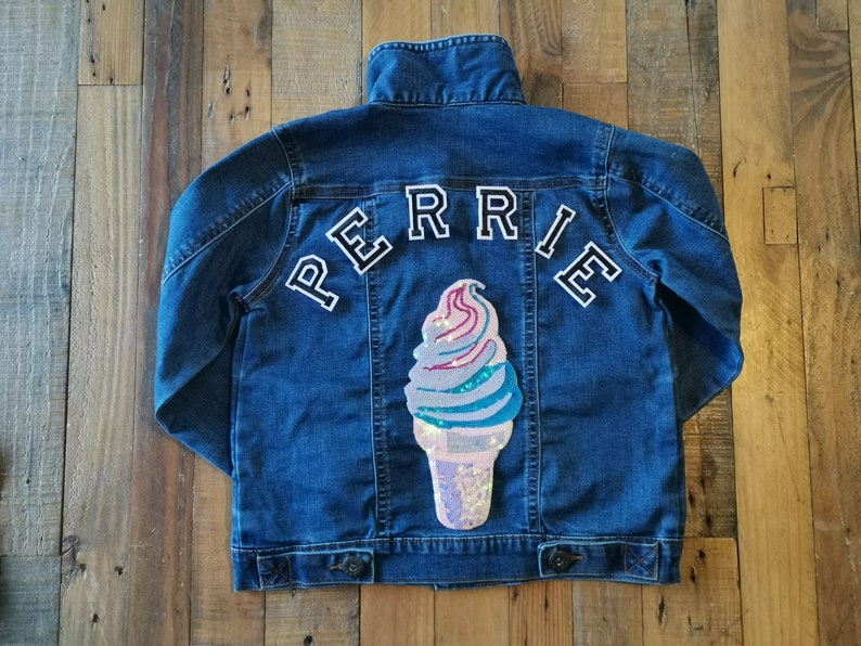 Kids Denim Jacket Ice Cream Sequin