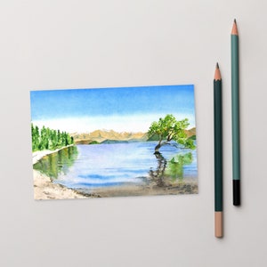 Wanaka Lake - Postcard - Print - Watercolour - Painting - Card - New Zealand - Memories