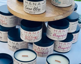 Coconut + Soy Candle Hand-Poured with Natural Wood Wick