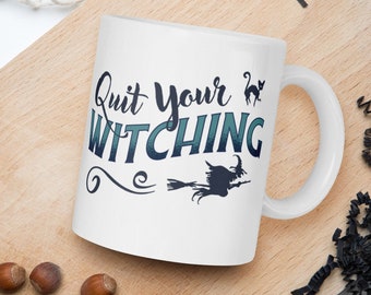 Deja tu taza de café bruja / Taza de café de Halloween / Taza de bruja / Regalo de otoño