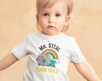 Camicie carine di San Patrizio - Ruba il tuo oro / Camicia di St Pattys per bambini / T-shirt per bambini di St Paddys Day / Baby Lucky Charm Onesie