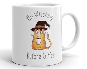 Kein Hexen vor Kaffeebecher | Halloween Geschenk | Hexentasse | Herbst Geschenk | Lustige Tasse