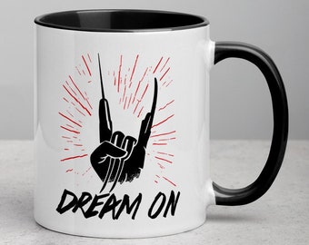 Dream On Freddy Krueger Kaffeetasse | Halloween Geschenk | Herbst Geschenk | Motivationsbecher | Halloween Kaffeetasse