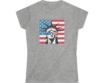 Independence Day Women's Tee | Fourth of July Shirts | Statue of Liberty America Shirt | 4th of July T-shirt | American Woman