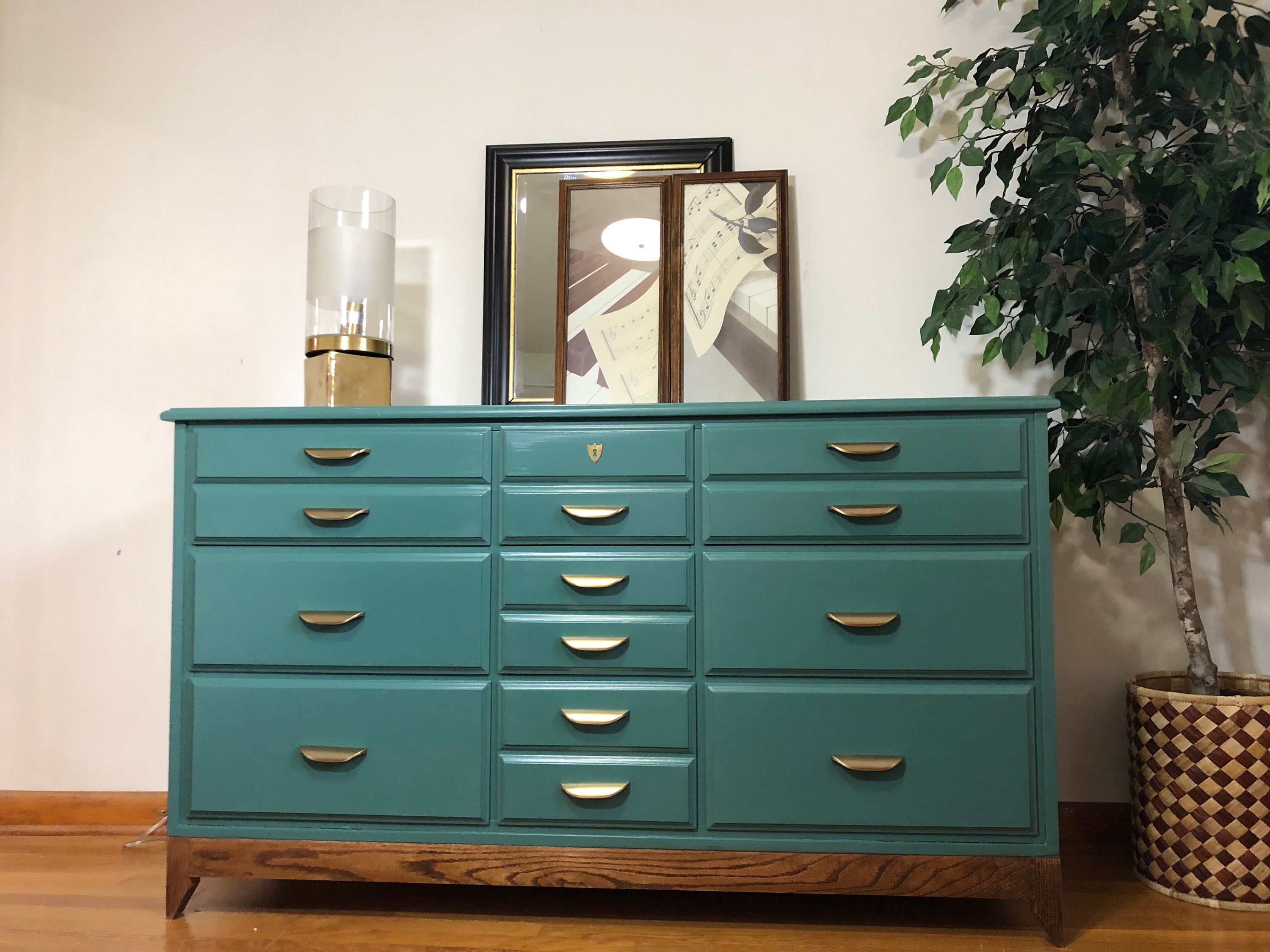 Mid Century Modern Base legs Vintage 9 draws Dresser Etsy