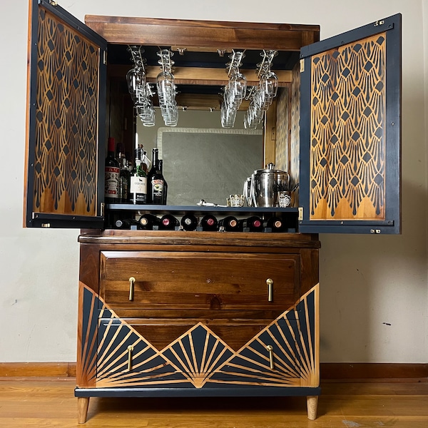 Bar Cabinet Inspired by Art Deco (SOLD)