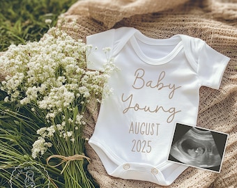 Neutral Pregnancy Announcement Digital, Spring Announcement, Editable Social Media Template, Pregnancy Gender Reveal, Simple Minimalist