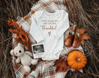 Thanksgiving Pregnancy Announcement Digital, Pumpkins, Editable Social Media Template, Pregnancy Gender Reveal, Thankful