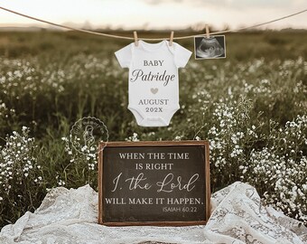 Religious Pregnancy Announcement Digital, Editable Social Media Template, Pregnancy Gender Reveal