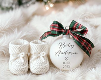 Christmas Ornament Pregnancy Announcement Digital, Editable Social Media Template