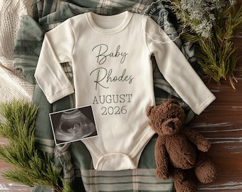 Winter Christmas Pregnancy Announcement Digital, Editable Social Media Template, Pregnancy Gender Reveal Neutral