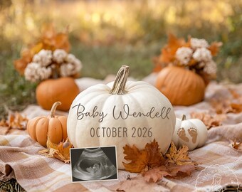 Fall Pregnancy Announcement Digital, Little Pumpkin, Editable Social Media Template, Pregnancy Gender Reveal, Thanksgiving Announcement