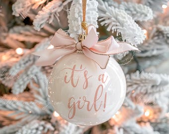 It's a Girl Christmas Pregnancy Announcement Digital, Editable Social Media Template, Pregnancy Gender Reveal, Baby Girl
