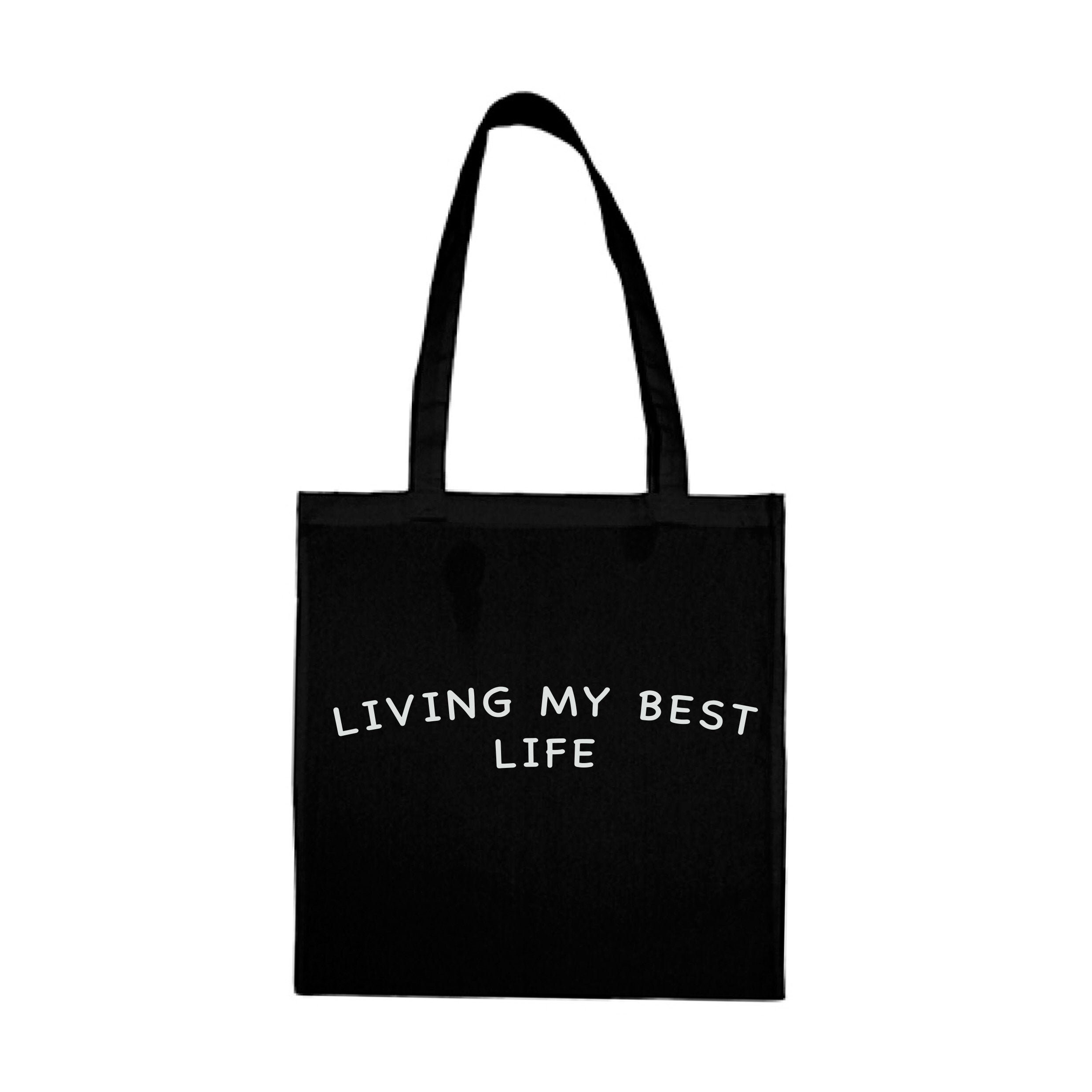 Living My Best Life Shopper Tote bag Quote Positive Mental | Etsy