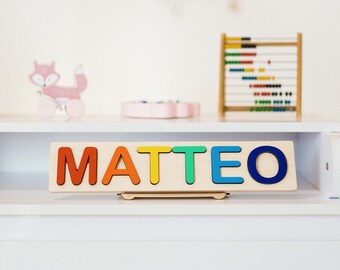 Baby Name Puzzle - Personalized Puzzle For Toddlers - Montessori toys - First Birthday gift