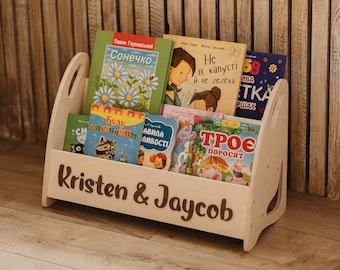 Étagère montessori en bois pour tout-petits, bibliothèque personnalisée pour chambre d'enfant et bébé, salle de jeux petite Libreria Montessori