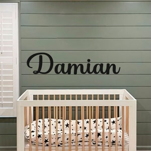 wooden name sign nursery name sign personalise wall name sign above crib sign Kids Room Decor image 1