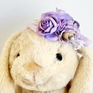 Baby Girl Purple Flower Headband, Stretch Headband, Luxury Newborn Headband, Infant Headband, Baby Crown, Newborn Photo prop,  Baby Wreath