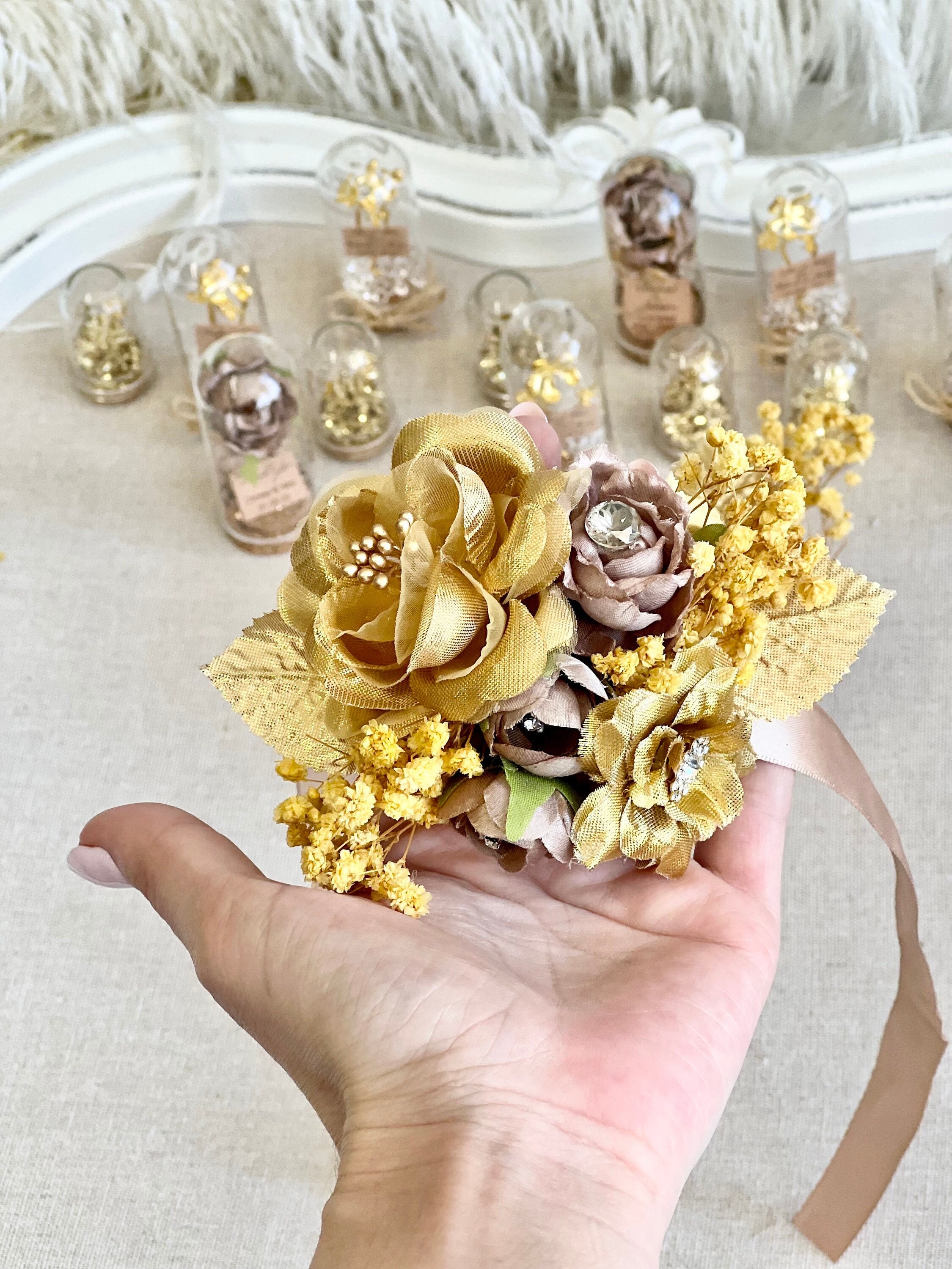 corsage for gold prom dress Silk Corsage and Boutonniere for Prom and Homcoming