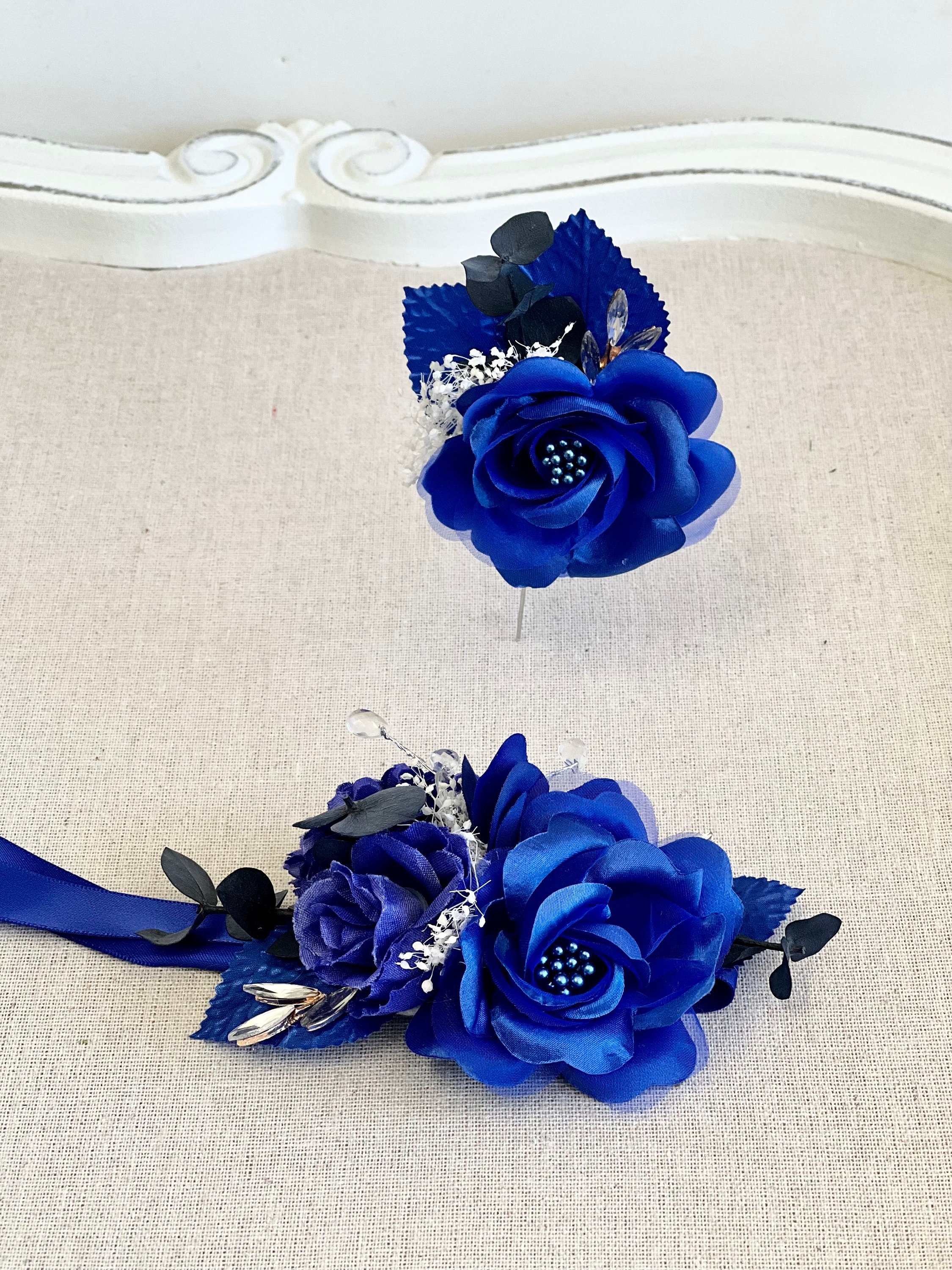 Royal Blue Corsage