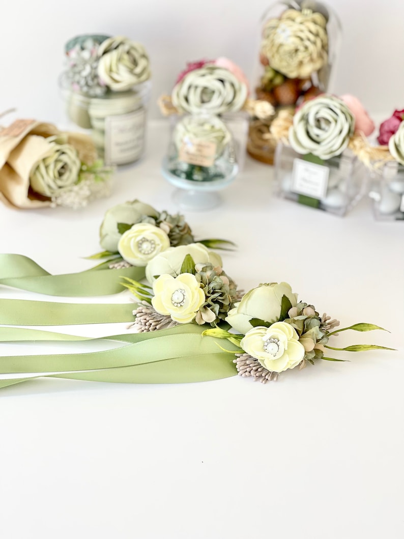 Wedding Corsages Wrist Corsage Rustic Wedding Corsage Saga Etsy