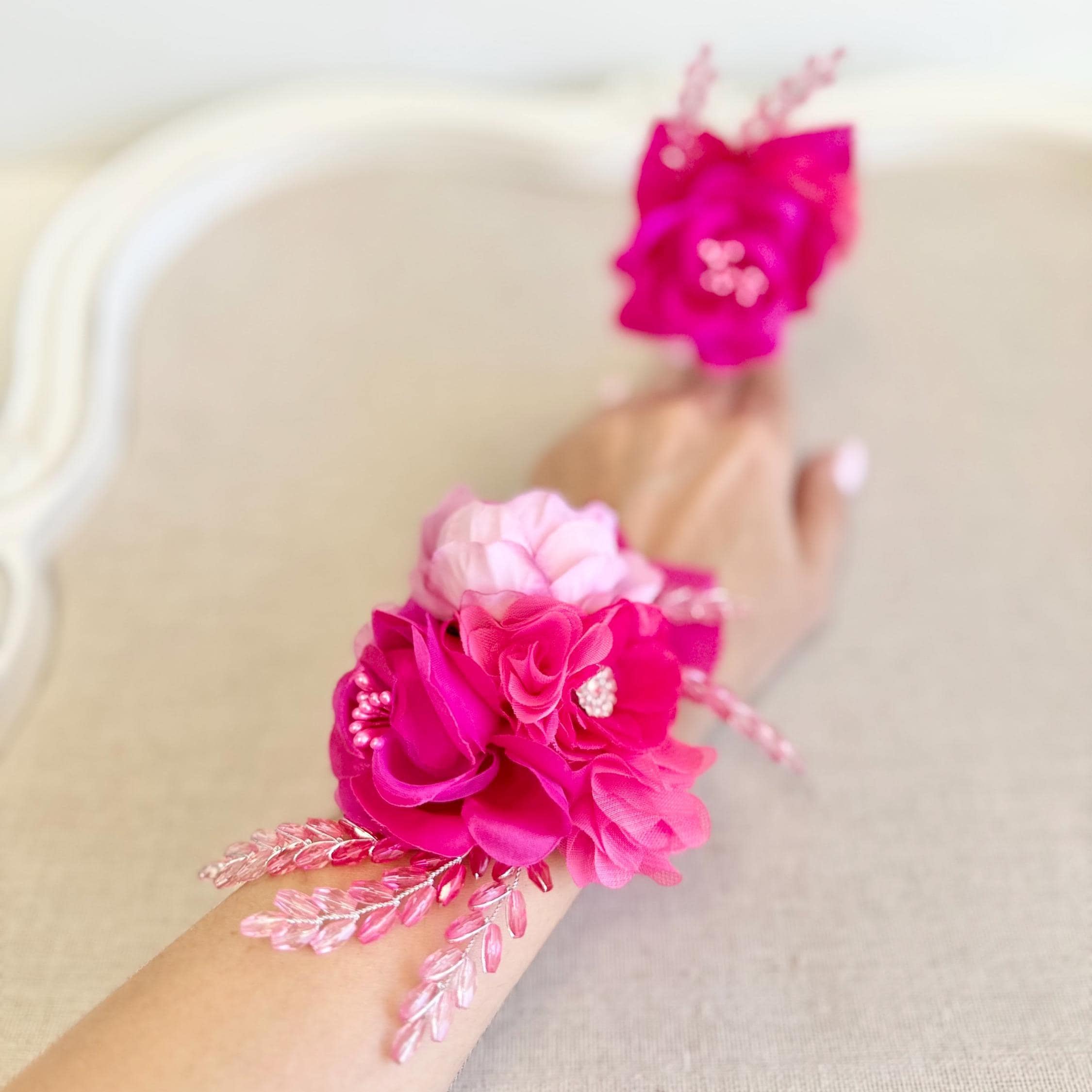 Hot Pink Wrist Corsage - Etsy