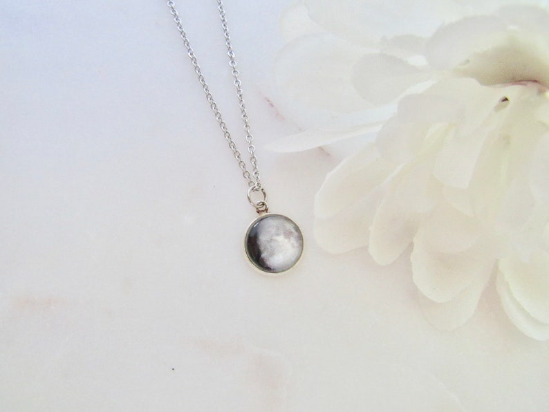 Beneath these Moons You Became a Mom // Custom Birth Moon Necklace // Moon Phase Necklace image 5