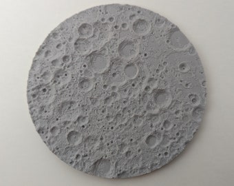 NASA Lunar Circle Surface Topography - Wall mountable - 6-18 Inches (152-460mm) - Silvery Sheen