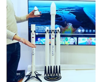 Falcon Heavy Rocket Gedetailleerd model 42" (schaal 1:66, afneembare en bewegende onderdelen)