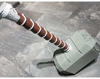 Mjolnir Thor Hammer Raw 3D Stampato in scala reale Prop