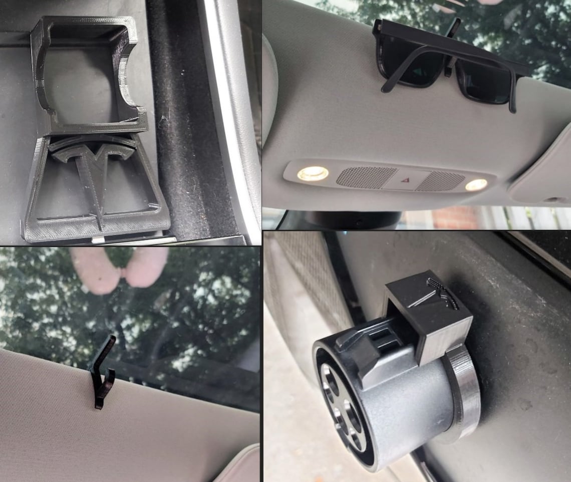 Tesla Accessories Sunglasses Holder J1772 Charger Adapter Etsy