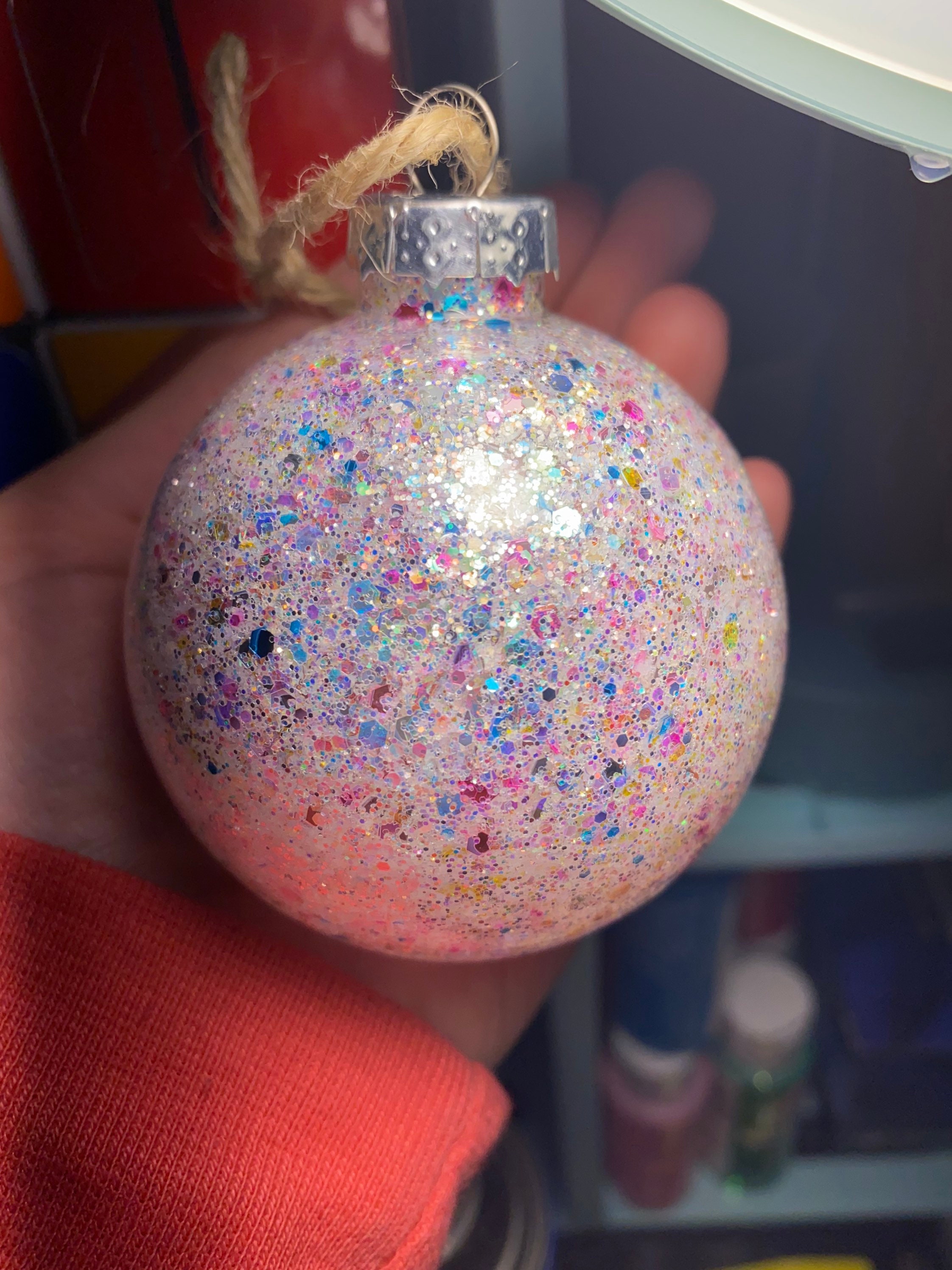 Set of 4 glitter Christmas balls  Etsy