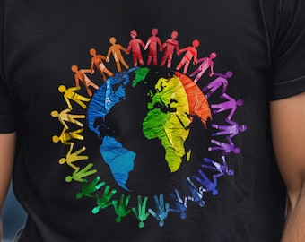 Pride T-shirt “Unity and Harmony” - Unisex shirt - Pride gift, rainbow design