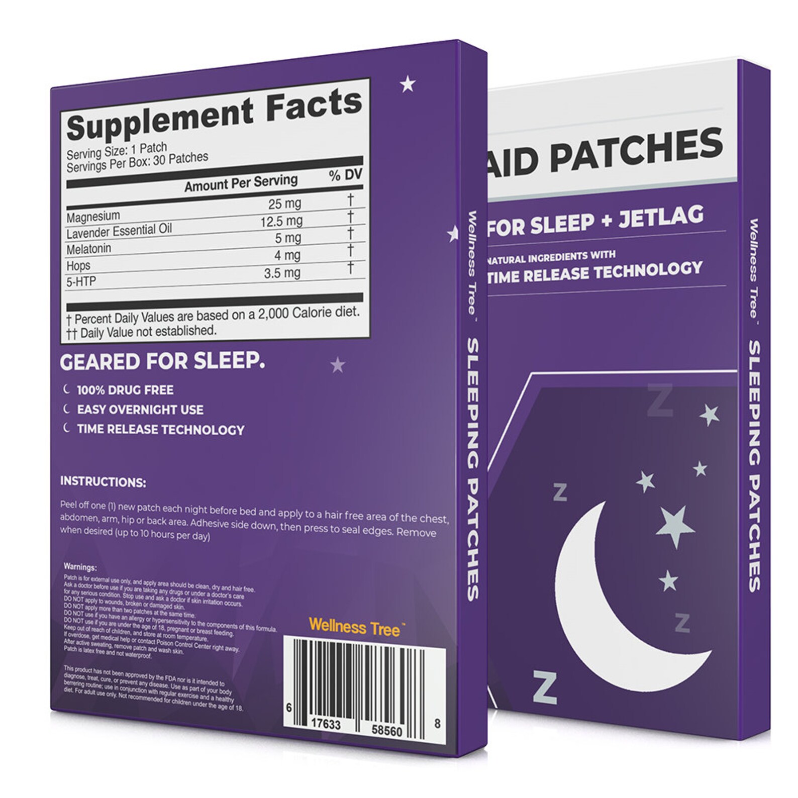 Natural Sleep Aid Patches Sleep Aid With Melatonin 5HTP Etsy