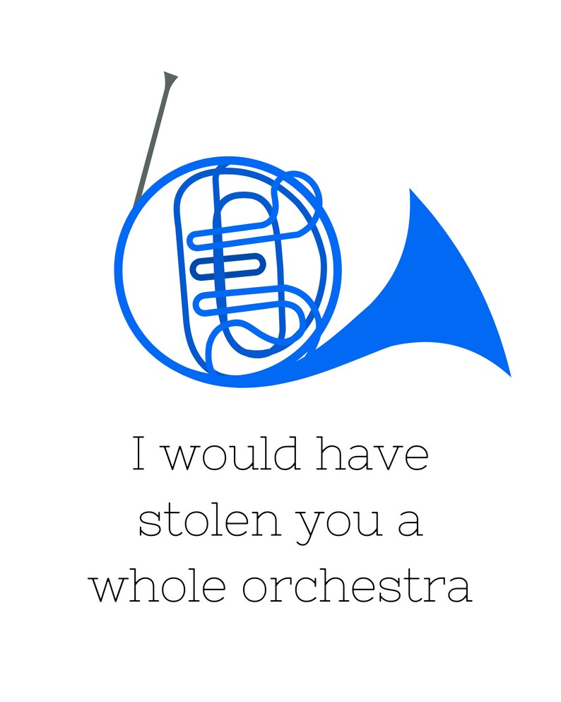 How I Met Your Mother Ted and Robin Blue French Horn Print Etsy