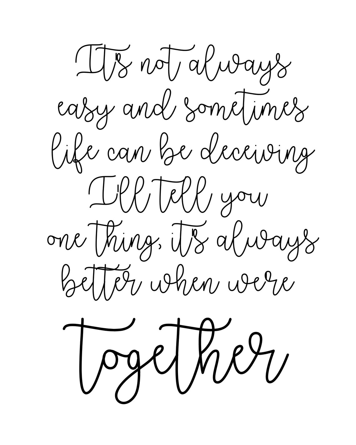 Jack Johnson Better Together Lyrics Print Better Together - Etsy Canada
